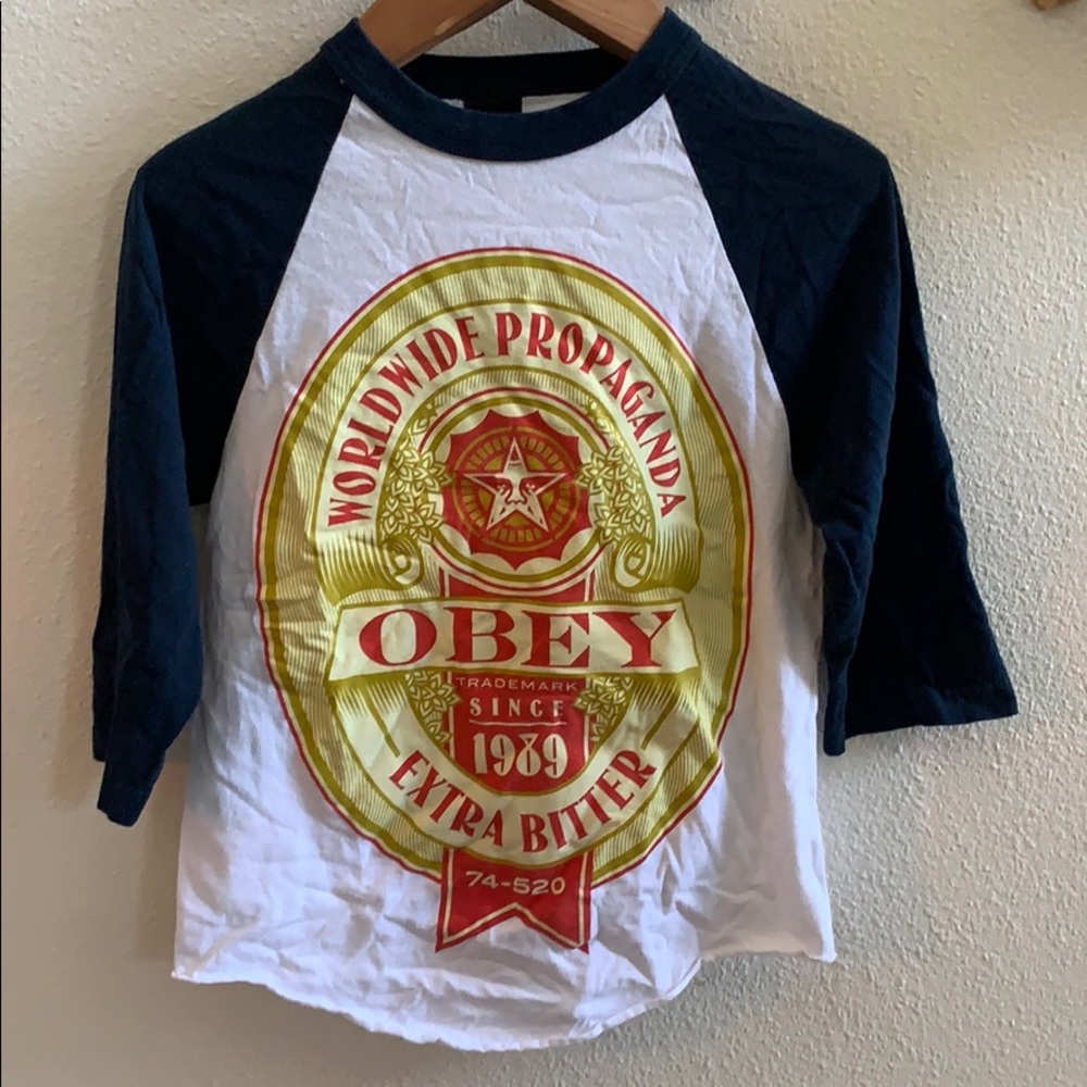 OBEY Worldwide 3/4 Sleeve Baseball Bitter Shirt S
